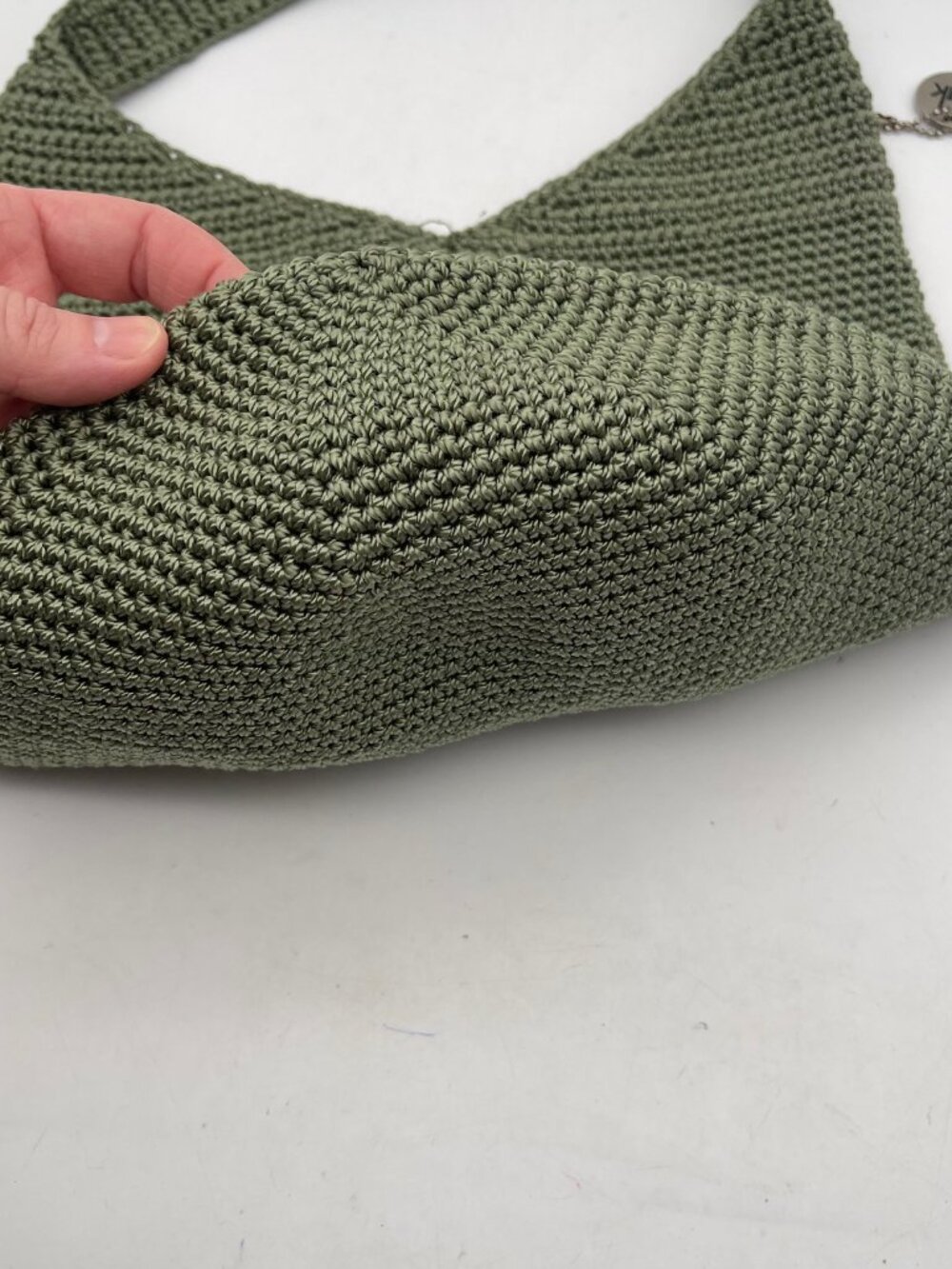The Sak Knit Crochet Hobo Bag Purse Shoulder Bag Handbag Bucket Large Green - Picture 5 of 10